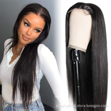 150% 180% 200% Wholesale 4x4 Lace Closure Wig Vendors 100%Aligned Cuticle Wig 4x4 Closure Natural Straight Human Hair Wigs